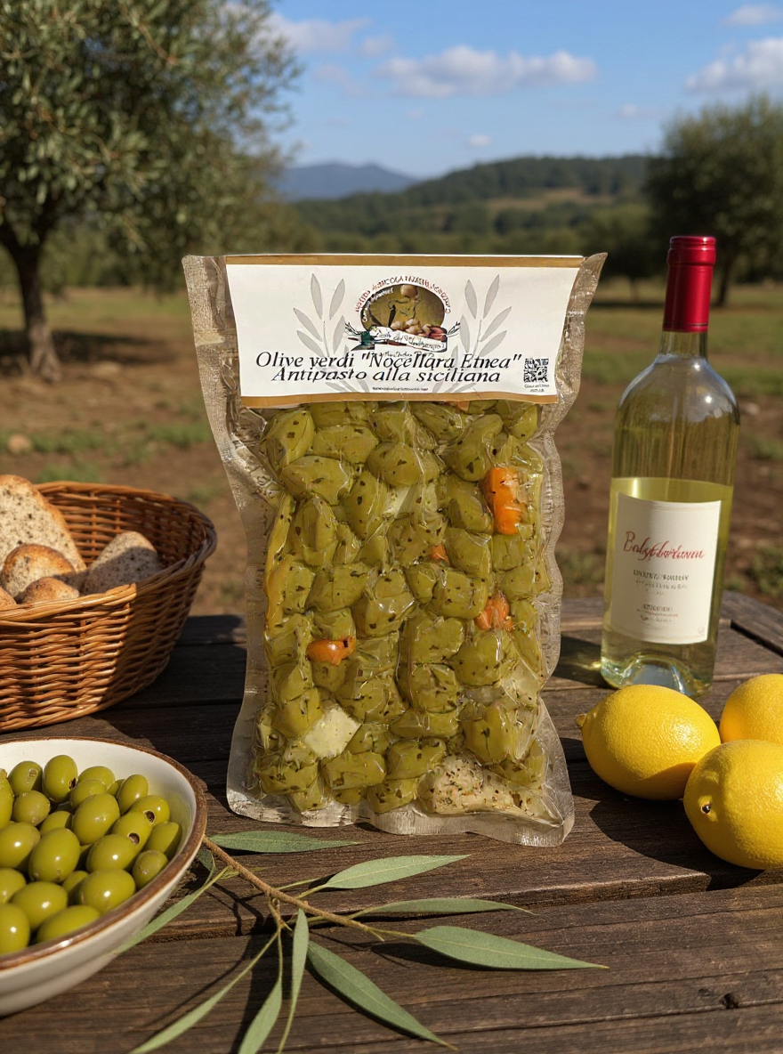 Olive Verdi "Nocellara Etnea" alla Siciliana