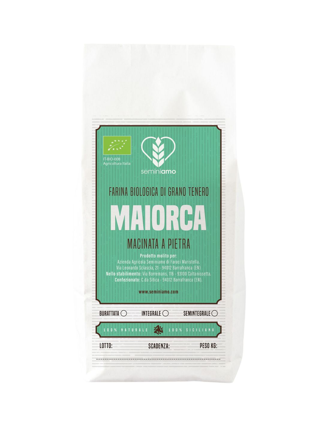 Farina maiorca. Prodotti sicilani.