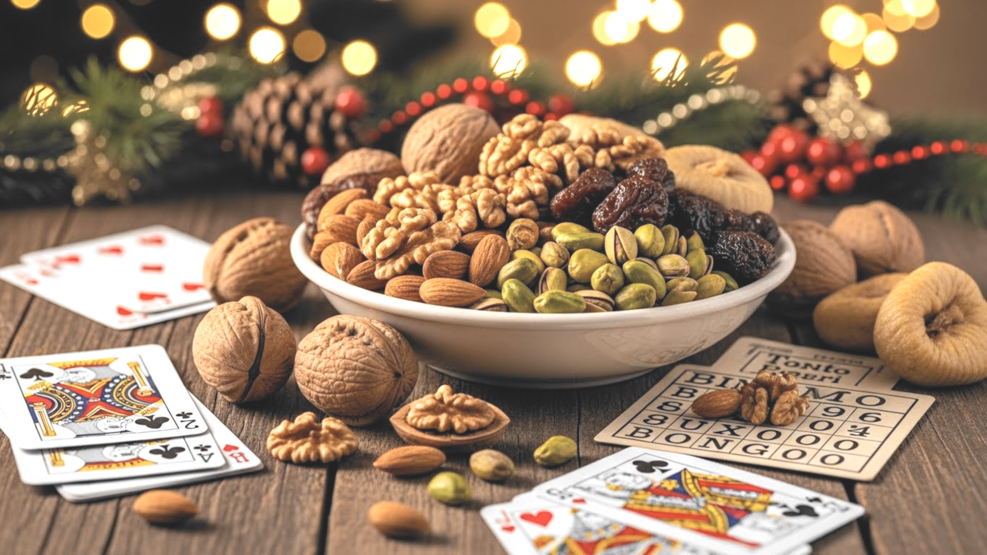 Lo Scacciu, o frutta secca: Noci, mandorle di Avola, pistacchi di Bronte, fichi secchi e nocciole • Prodotti Siciliani